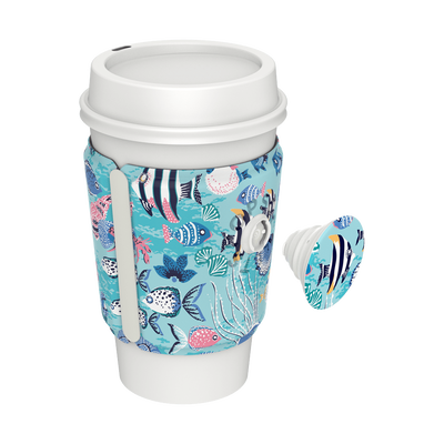 Secondary image for hover PopThirst Cup Sleeve Lagoon Fish