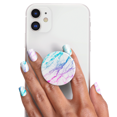 Secondary image for hover PopSockets Nails + PopGrip Unicorn Marble Spectrum